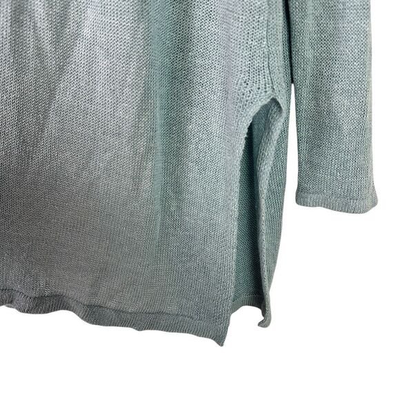 J. Jill Large Petite Blue Longline Linen Cardigan Sweater - Picture 4 of 7